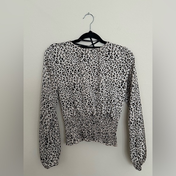 Papaya Leopard Print V-Neck Blouse - Picture 4 of 11